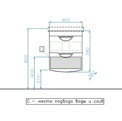 Style Line Тумба с раковиной Жасмин-2 50 Люкс белая – фотография-2